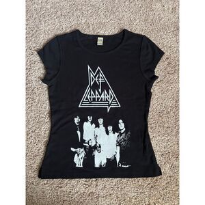 Vintage Kavio! Def Leppard Top Womens S/M* Black 100% Cotton 00s Y2K NWOT